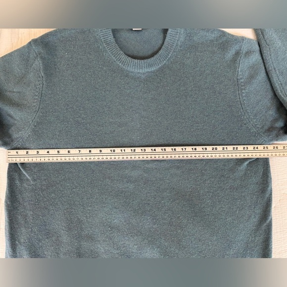 H&M 100% Wool Crewneck Sweater XXL Blue Green Regular Fit - Picture 8 of 9